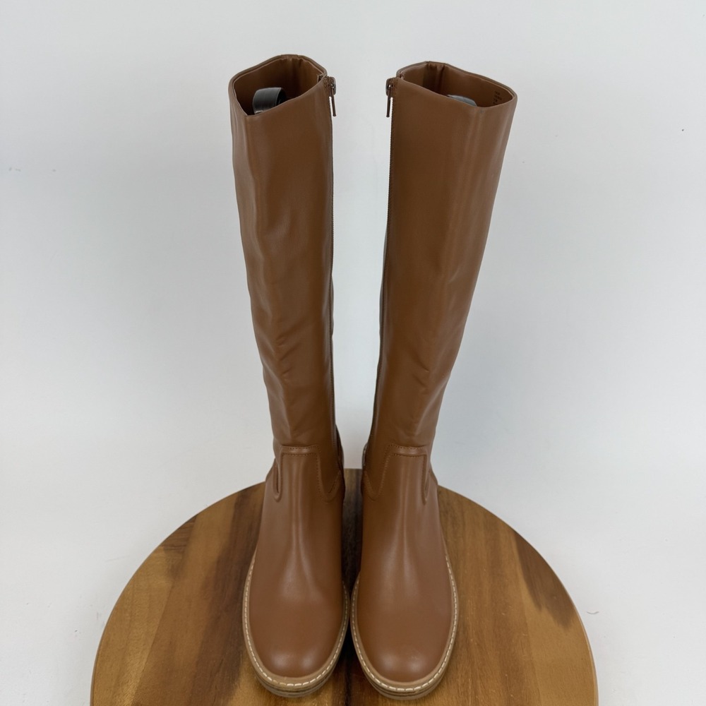 Womens Steven New York Calda Brown Faux Leather Knee High‎ Riding Boots Size 9.5 - Picture 6 of 10